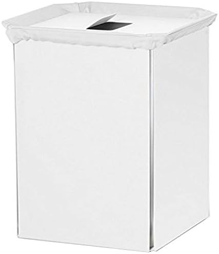 WS Bath Collections Bandoni Aluminium Laundry Basket com bolsa interna, branca