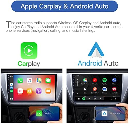 Double Din Andriod 11 Car Rádio com CarPlay sem fio/Android Auto, 10,1 polegadas IPS Receptor de áudio do carro TouchScreen