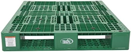 Vestil PLP2-4840-Green Paletes de polietileno com entrada de 4 vias 8000 lbs capacidade 40 de comprimento 48 em largura