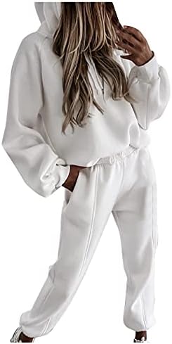 Duas peças roupas femininas de lounge conjunto de capuz casual conjunto de manga longa Sorto de pullocação de moletom Sweatsuit Sweatsuit de traje de treino