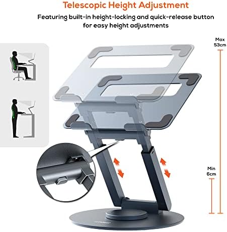 MBEAT Stage S9 Stand laptop rotativo com ajuste telescópico de altura