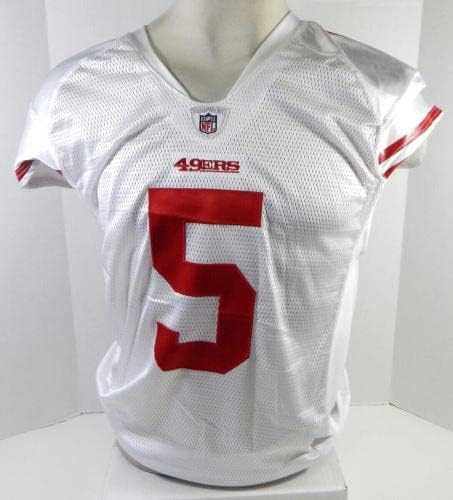 2009 San Francisco 49ers David Carr #5 Jogo emitiu White Jersey 46 DP26434 - Jerseys de Jerseys usados ​​na NFL não assinada