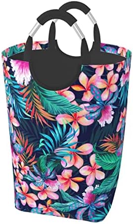 Folhas florais tropicais Impresso Dirty Roupas Bolsa de roupas com alças Coloques de roupas sujas de roupas para roupas para o banheiro do quarto de casa