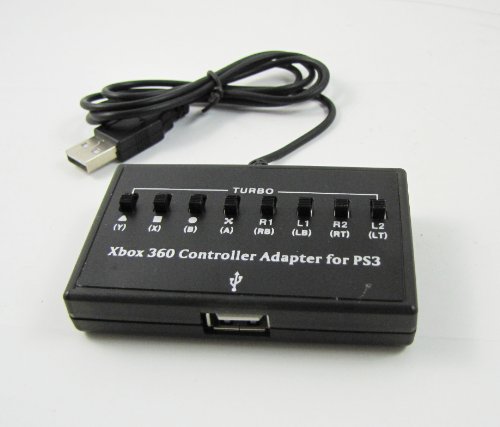 Adaptador de controlador com fio Turbo Xbox 360 para PS3 Original & PS3 Slim