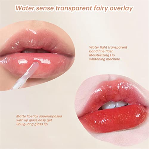 Gloss hidratante Lip Lip, brilho labial de alto brilho para lábios mais cheios, batom líquido pigmentado com alta duração, mancha labial transparente hidratante leve à prova d'água, pacote de 1
