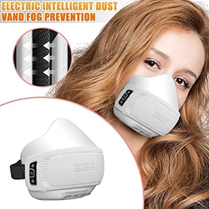 Adulto ， montado na cabeça ， máscara inteligente elétrica de nariz quente aquecido, com ventilador ， purificador de ar portátil reutilizável com, com configurações de 3 velocidades, 20 filtros substituíveis ， para alergia ao pólen