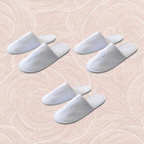 Happyyami 3 pares Sapatos de spa descartáveis ​​para homens para homens garotos Home Spa Guest Salon White