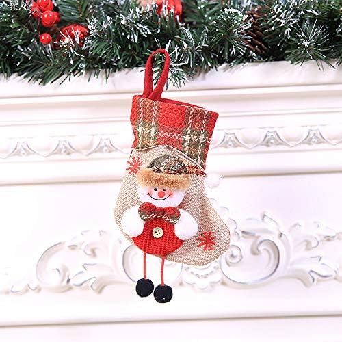 Círculo de metal e decoração de parede de barbante Xmas pendurados Candy Presente Santa Tree Mini Saco de Natal Decoração