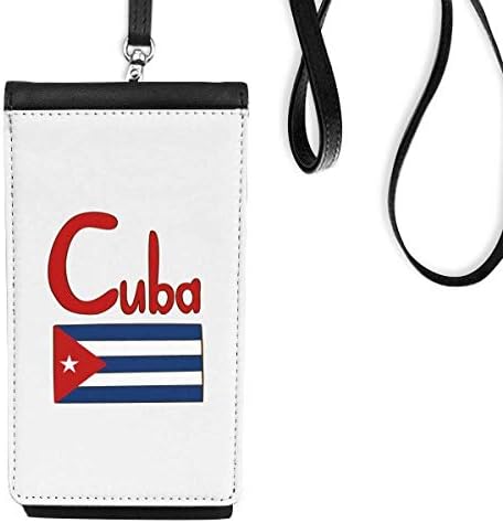 Bandeira nacional de Cuba Red Blue Pattern Phone Cartlet bolsa pendurada bolsa móvel bolso preto