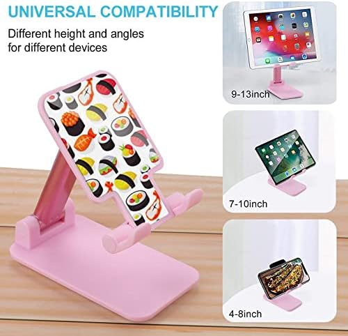 Sushi Stand Ajustável do telefone celular Stand dobrável Tablets portátil para o escritório de viagens de viagens no estilo rosa