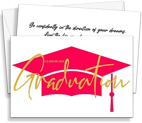 Cartão de parabéns ISOVF 20 de graduação com envelopes, classe de 2023 graduados comemorando cartões de desejo para faculdade/ensino