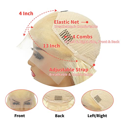 Perucas da frente de renda loira Cabelo humano 13x4 peruca frontal de renda 180% densidade 613 onda corporal hd transparente peruca