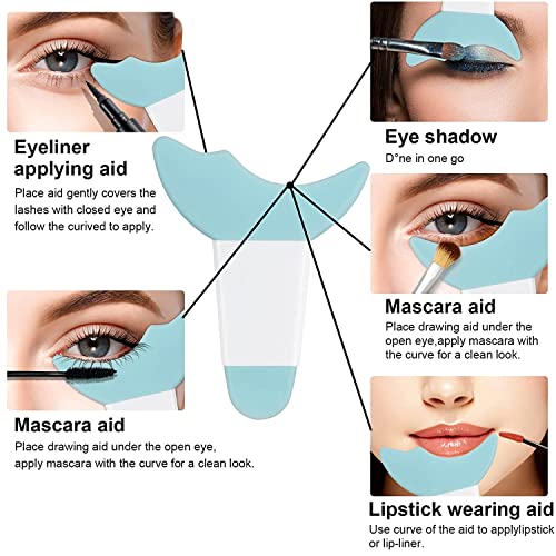Estênceis de maquiagem multifuncionais de maquiagem de olho de rímel Aplicador de protetores de guarda -de -cílios Aplicador de delineador Aplicador Aplicador Aplicador de Applicador Ferramenta Reutilista de Eyeliner Guia de Eyeshadow Ferramenta para mulheres, iniciantes
