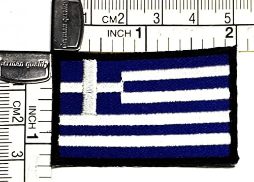 Kleenplus 1,2x2 polegada. Mini Grécia Bandeira Bandeira Country Bandeira Aplique Bordado Um emblema uniforme de ferro