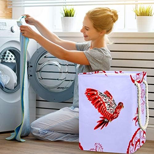 Pássaro de asas vermelhas de Indicultura 300D Oxford PVC Roupas impermeáveis ​​cestas de roupas grandes para cobertores