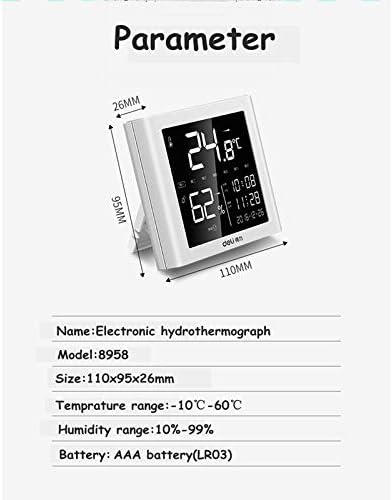 Renslat Termômetro Digital LCD Exibir temperatura elétrica e medidor de umidade com data do relógio Função Termômetro