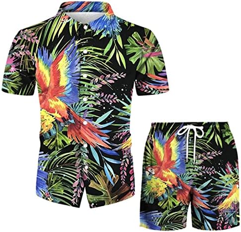 Xiloccer roupas havaianas para homens traje de traje 2 peças roupas de verão Camiseta casual e shorts
