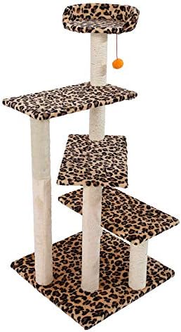 43 Móveis de condomínio da torre de 43 Cat Risping Post Pet Play House Leopard Print