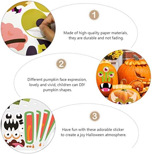 Nuobesty Halloween decoração de halloween adesivo de abóbora Decalques de abóbora adesivo adesivo auto adesivo para ornamentos