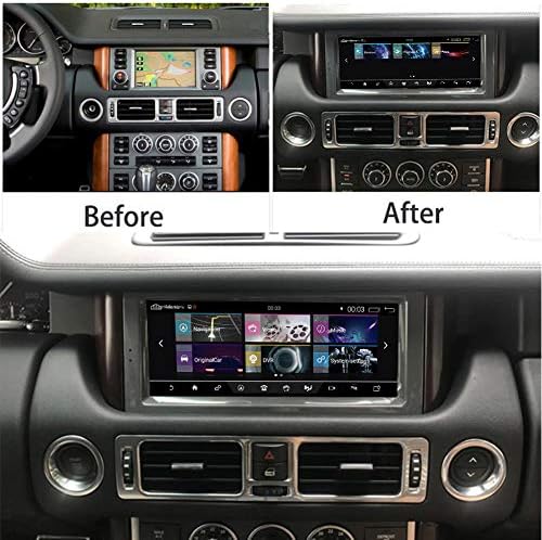 FlyUnice 10.25 '' Tesla Style 4G RAM 64G ROM ANDROID 9.0 Unidade de rádio estéreo para 2005-2012 Land Rover Range Rover V8 L322 GPS Navigação Multimídia Player Wi-Fi Controle