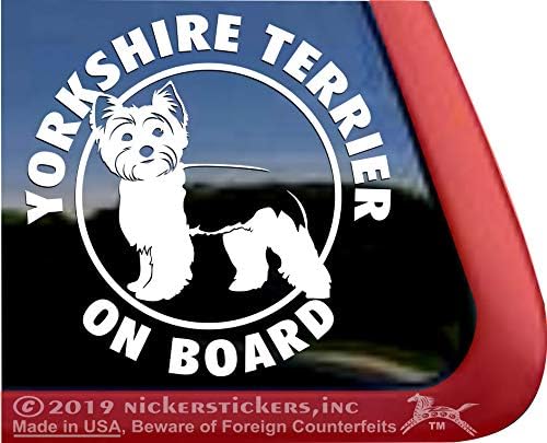 Yorkshire Terrier a bordo | Nickerstickers® Vinyl Yorkie Window Decalk Sticker