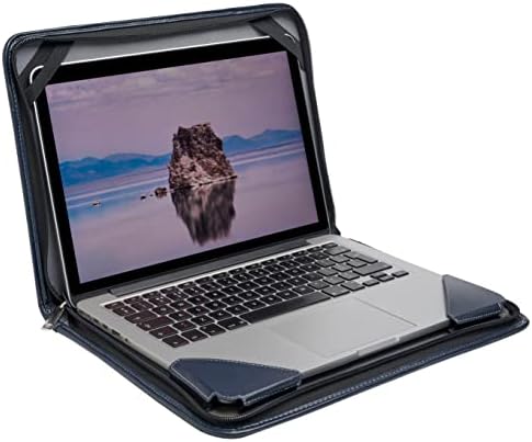 Broonel Blue Leather Laptop Messenger Case - Compatível com Apple MacBook Pro 16.2 ”
