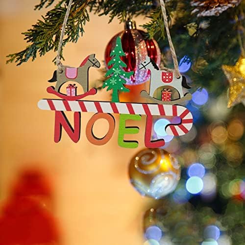 Árvore de Natal Pequena pendente de madeira desenho colorido pendente Bell Decorações de Natal Decorações de Gnomo de férias
