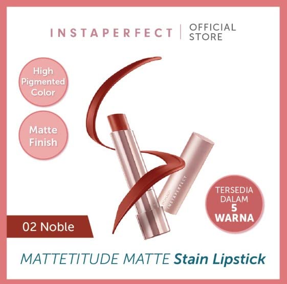 Wardah InstaperFect Mattitude Matte Stain Lipstick 02. Noble 3.5g - Wardah Instaperfect Mattetitude Matte Stain Lipstick