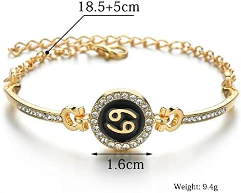 Pulseira de constelação do zodíaco/bracelete de ouro strinento de bracelete de ouro Bracelet Gifts/bolsa de veludo preto incluído