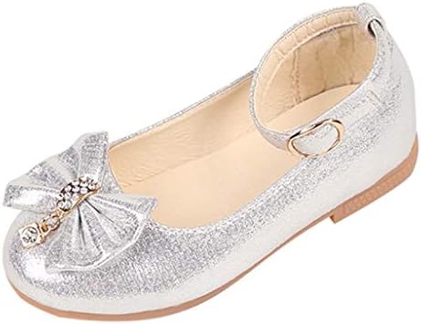 Sapatos de flor de flor de criança Mary Jane Casamento Damas de noiva Casual Slip em sapatos planos de balé para crianças criança