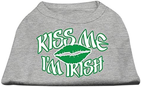 Mirage Pet Products 16 polegadas Beije-me I'm Irish Tela Print Shirt para animais de estimação, X-Large, Gray