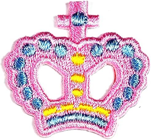 Kleenplus mini coroa rosa patches adesivos artes príncipe princesa desenho animado signo símbolo símbolo de camiseta jaquetas jeans backpacks mochilas diy apliques bordados costura ferro em patch