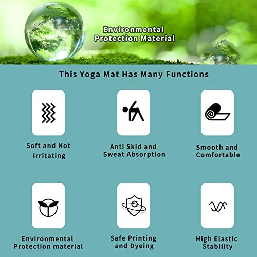 Yoga Mat, Eco Friendly Lege ioga tapetes com alça de transporte de 72 x 24 x 7mm Exercício e tapete de exercícios para