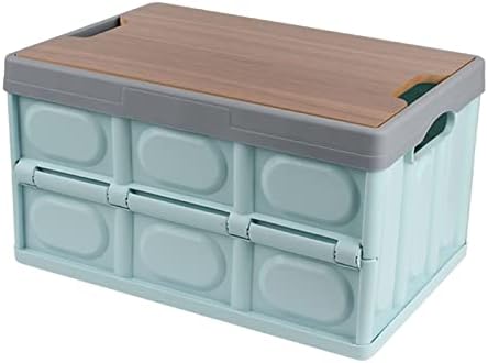 Caixas de armazenamento dobráveis ​​com tampas de madeira, tampo de plástico com alças caixa de armazenamento para serviço