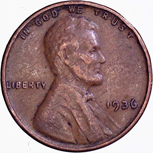 1936 Lincoln Wheat Cent 1C muito bom