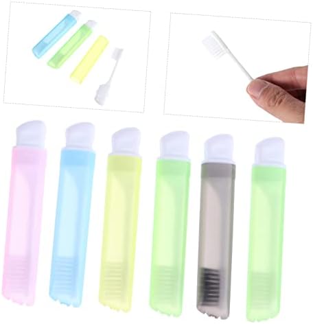 Escondido 12 PCs dobráveis ​​escovas de dentes portáteis kits de dentes sensíveis viajam escovas de dentes pincéis