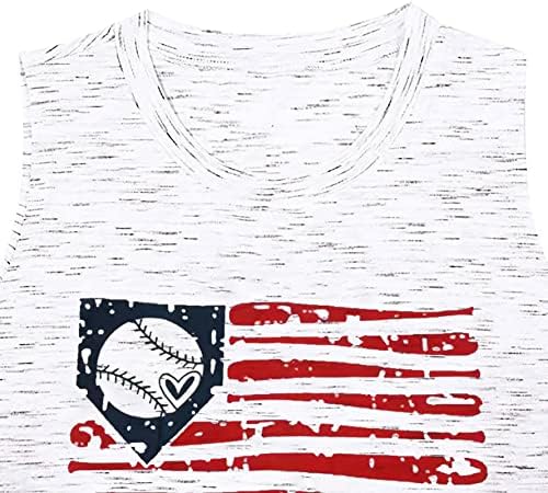 Tanques de beisebol Top Women America Flag Baseball Vestes gráficos de manga casual Camisa de jogo de beisebol