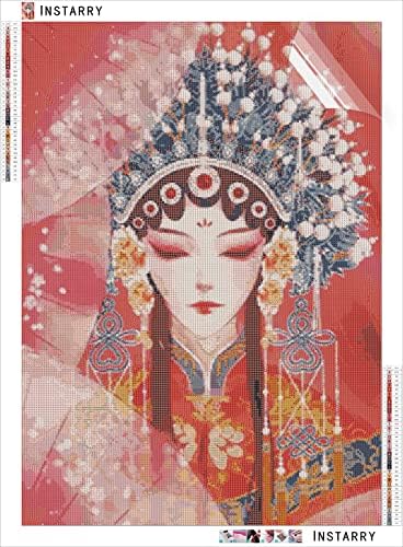 Instarry 5D Kits de pintura de diamante DIY para adultos broca completa Opera de Ópera de Pequim Chinesa Rhinestones Bordados Decoração de Banheiro Decoração de Art Craft Kits 35.4x23,6 polegadas
