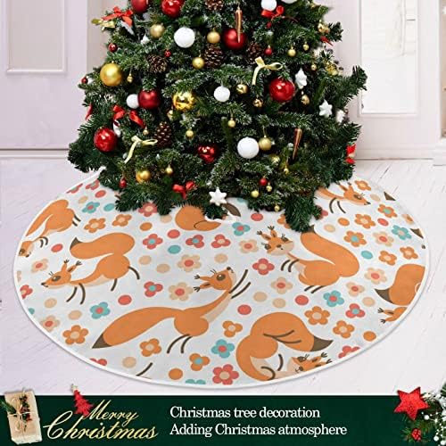 Baxiej outono esquilos fofos grandes saias de árvore de Natal Mat inverno natal de férias de festas decoração saia 47,2 polegadas