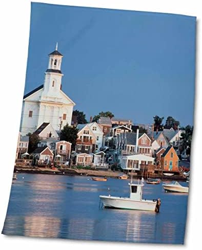 3drose USA, Cape Cod, Massachusetts, Provincetown Harbour e Town. - Toalhas