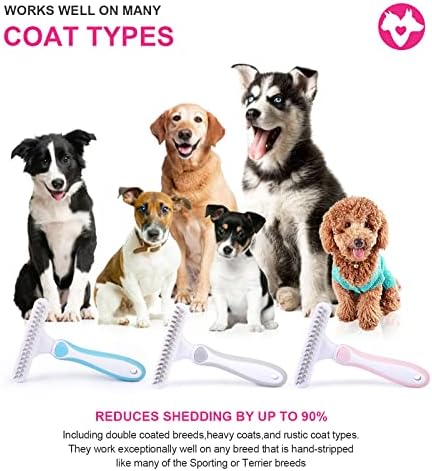UpsCool Pet Brush - derramamento de fila dupla e desmatamento do pente de rake de subpêns para cães e gatos - remove delicadamente solar subpêns, tapetes e cabelos emaranhados