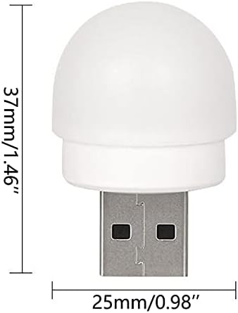 Shyuxily Mini USB Night Light Luz portátil Proteção para os olhos LED Atmosfera Luz de emergência leve luz móvel leve luz USB, compatível para carregador USB, banco de potência, laptop, carregador de carro