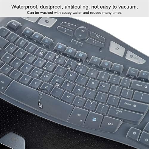 Tampa do teclado para o teclado sem fio Logitech MK570 MK550 K350, Logitech Mk570 MK550 K350 Teclas de silicone, transparente,