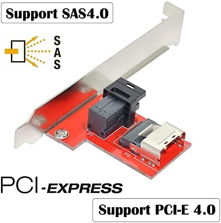 NFHK PCI-Express 4.0 Mini SAS SFF-8087 para SAS HD SFF-8643 Adaptador feminino PCBA com suporte