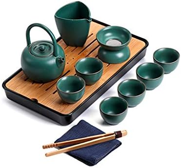 TWDYC Retro Bule Belsating Conjunto de chá, Conjunto de chá de Kung Fu doméstico, bandeja de chá, mesa de chá de armazenamento