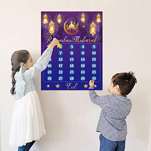 Calendário de contagem regressiva de Glodream Eid Mubarak 2022 - Ramadã Mubarak Game School Class Activies Frevações