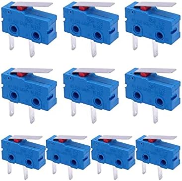 Lyvi 10pcs 250v 5a 2 pino 1No switch tact switch Sensível Micro -Switch Micro Switches Handle Limit