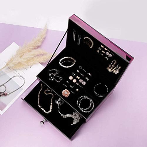 Caixas de jóias QTT organizadoras de jóias de vidro de veludo com jóias de jóias para o colar de colar de jóias para