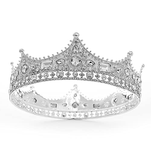 Jorcedi King Crystal Wedding Tiara Vintage Rhinestone Crown Hair Bands para festa