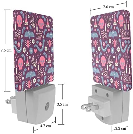 Rodailycay sensor de luz leve ao crânio, 2 pacotes de luzes noturnas se conectam na parede, luz noturna de LED branca quente para